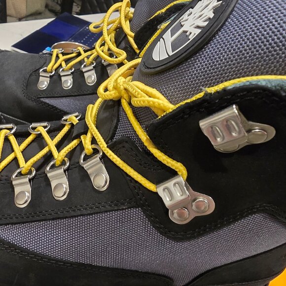 TIMBERLAND HERITAGE RUBBER TOE HIKER BOOTS MEN SHOES Black / Green Nubuck SZ 11 - Picture 11 of 14